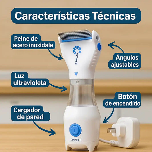 Aspiradora Quita Piojos y Liendres Sin Químicos