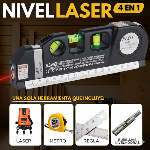 Nivelador Láser Profesional 4-en-1