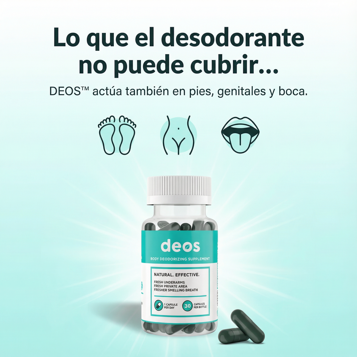 Deos™ Suplemento Natural para Eliminar el Mal Olor Corporal