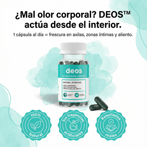 Deos™ Suplemento Natural para Eliminar el Mal Olor Corporal