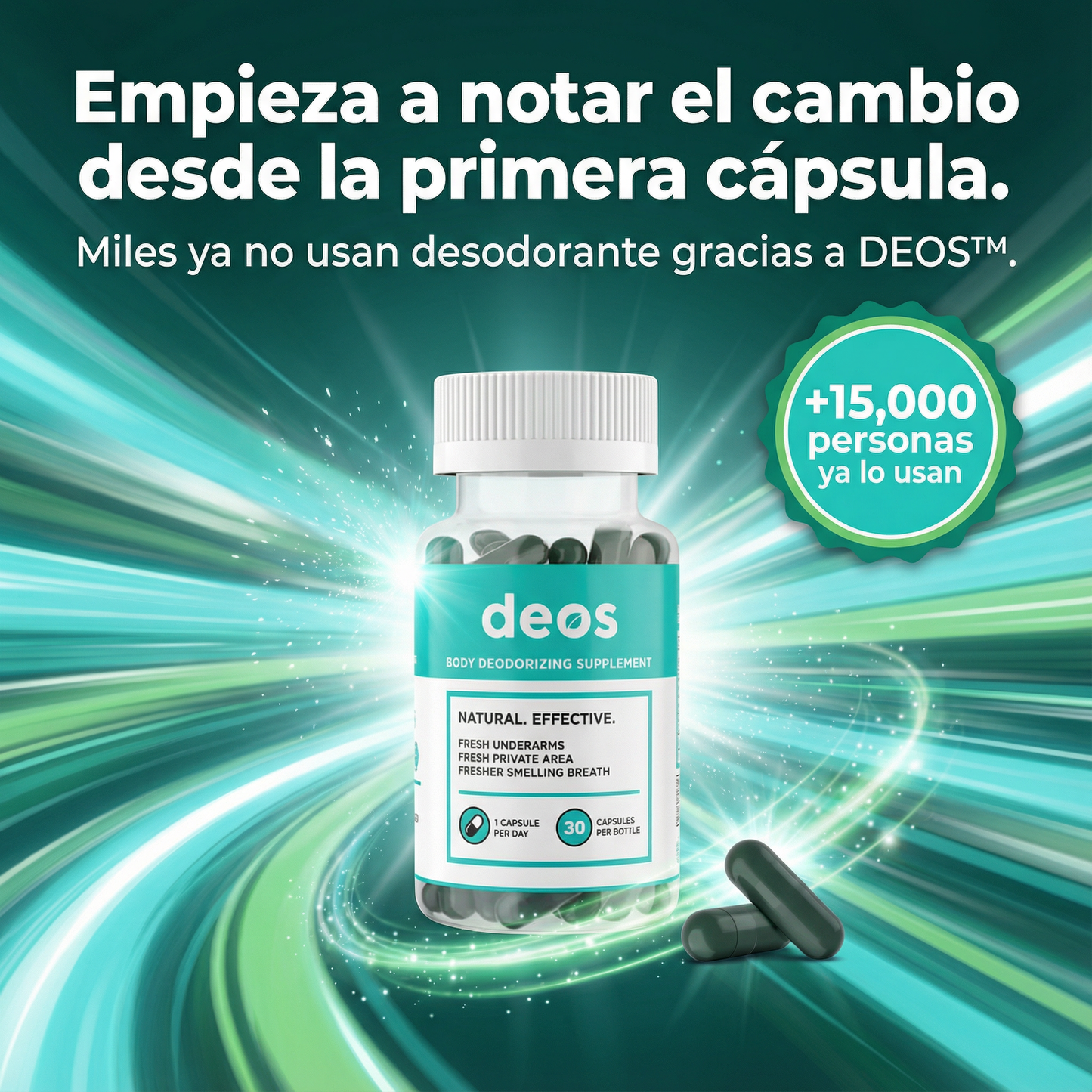 Deos™ Suplemento Natural para Eliminar el Mal Olor Corporal
