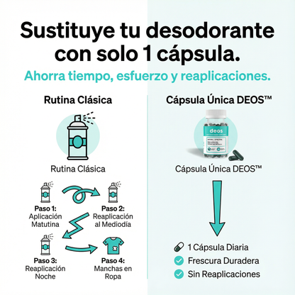 Deos™ Suplemento Natural para Eliminar el Mal Olor Corporal